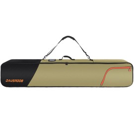 DAUSROOB Snowboard Travel Bag 1680D Reinforced Snowboard Bag Double Padding Snowboard Ski Bag Premium Snowboard and Boot Bags Waterproof Travel Ski Bag for Skis, Boots, Snowboards, Wax (Khaki, 155CM)