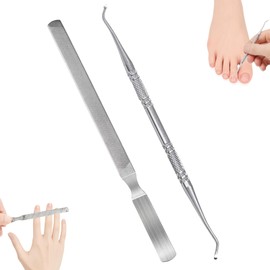 Menibeuty Be-Zox, 2pcs Lange Nagelfeile Professionellezehennägel Doppelinstrument Eckenheber Fuß-Pflege, Für Onychomykose, Eingewachsene Nägel, Dicke Und Pilzartige