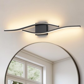 Joossnwell Bathroom Vanity Light Modern Bathroom Lighting Fixture Over Mirror 31.5 Inch Black Vanity Light Bar Dimmable 5CCT Bath Vanity Lights Led Bathroom Wall Lamp