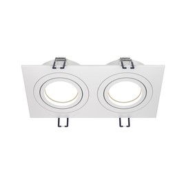 MAYTONI DECORATIVE LIGHTING Set of 2 recessed luminaires 2 Bulbs, Made of Metal, Modern, White, swivelling excl. 2 x GU10 (50 W).