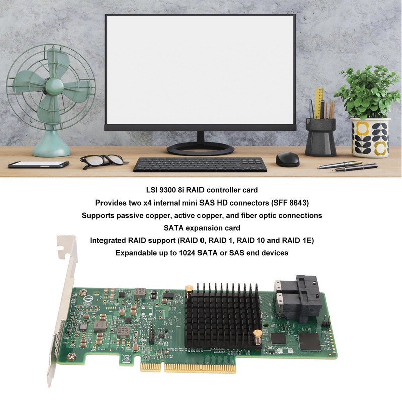 HBA SAS 9300 8i RAID Controller Card LSI SAS3008 Internal