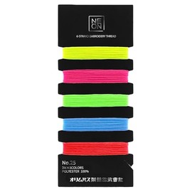 Olympus COL. VIVID NE-C1 NEON #25 Thread Set, Embroidery Thread Set, 8.9 ft (3 m) x 5 Colors