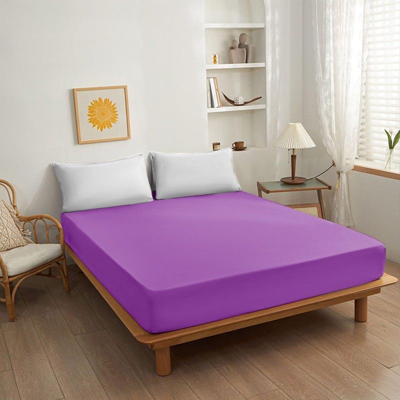 NAFAY LIVING Fitted sheet-Plain Dyed Ultra Soft Microfiber Bedding Sheet
