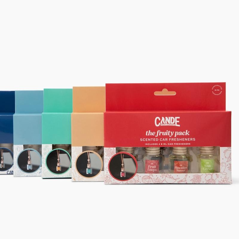 Four-Pack Scented Car Fresheners Bundle – 4 Unique Scents, 8ml