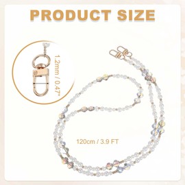 PATIKIL Pearl Phone Chain Crossbody Lanyard, Pearls Beaded Flower Wrist Phone Strap Universal CellPhone Chain Charm Hanging Rope for Most Smartphones Bags Purses, Colors