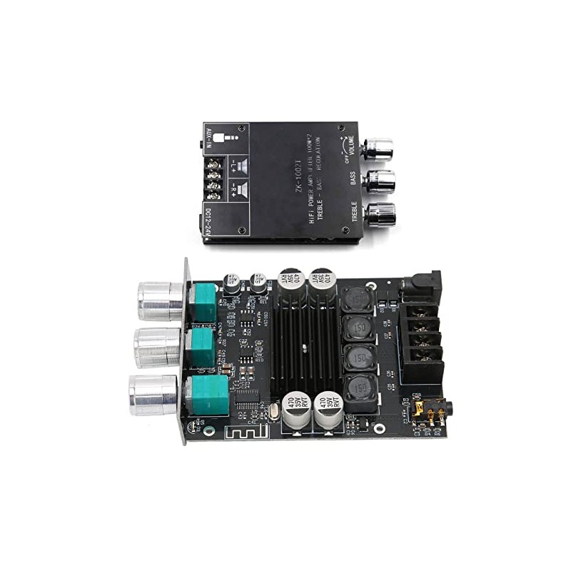 ZK-1002T BluetoothH 5.0 Amplifier Board, 2x100W Dual Channel HiFi Subwoofer