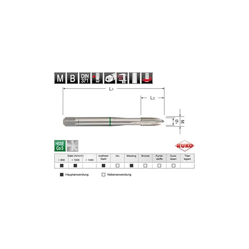 Ruko Terrax by Machine Tap Drill Bit Set Hsse CO5,