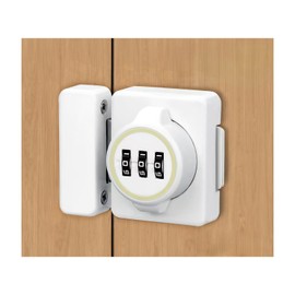 Mechanical Password Cabinet Lock, Keyless Combination Door Lock, Zinc Alloy, 3-Digit Password Door Lock, with Fluorescence Circle, White