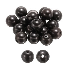 HARFINGTON 100pcs Natural Wooden Beads 10mm Black Sandalwood Round Polished Loose Bead Smooth Spacer Balls Beading for Jewelry Making Bracelets Necklace Earrings Craft DIY