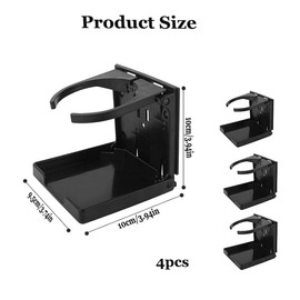 Folding and Adjustable Drink Holder,Adjustable Folding Drink Holder with Screws,Universal Car Cup Drink Holders Automotive Cup,Wall Mount Car Cup Holder for Truck RVs Yacht Caravan (Black)