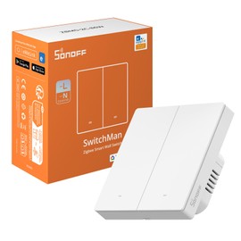 SONOFF Zigbee Smart Light Switch, Requires SONOFF Zigbee Hub, Smart Switch, with or without Neutral Conductor, Voice & App Control with Alexa & Google Home, Zigbee Switch ZBM5 86 Type, 2 Gang