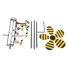 Three Little Bees Windmill Lovely Decorative Metal Bees Windmill for Courtyard Garden Outdoors