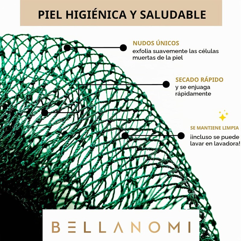 Esponja de baño africana exfoliante Bellanomi, set de 4 piezas