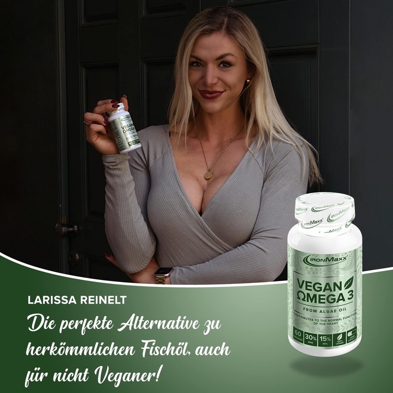 IronMaxx Vegan Omega 3-60 Capsules | 60 HPMC Capsules Made