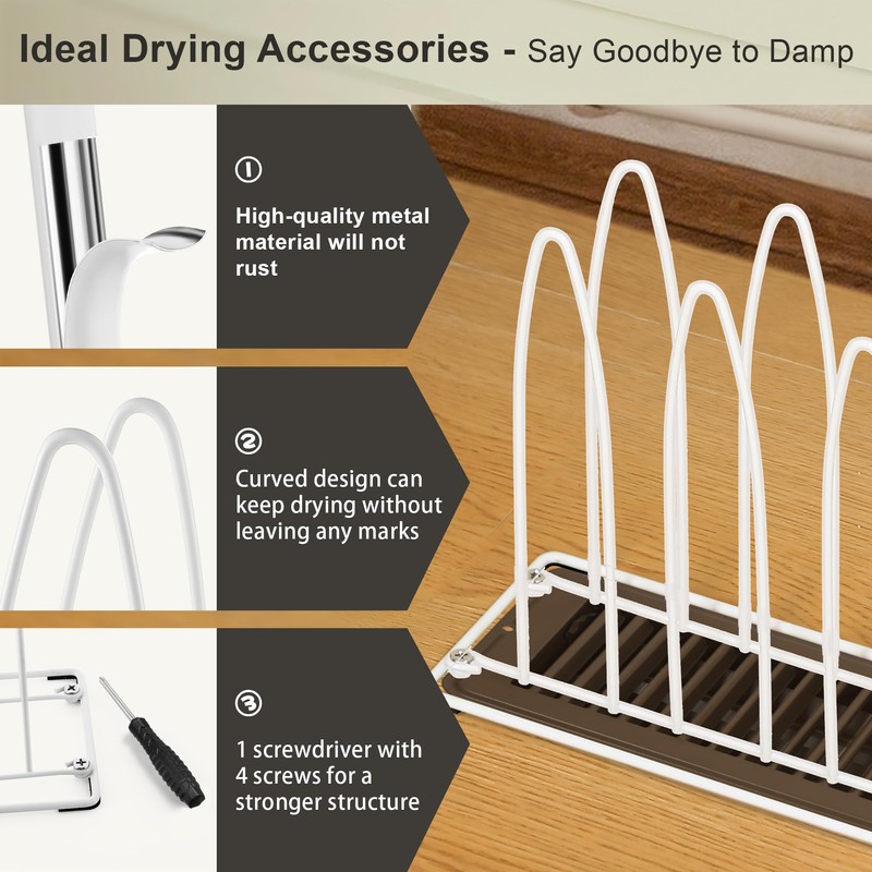 Dunkive 2 Pack Metal Shoe Drying Rack, Shoes, Boot, and