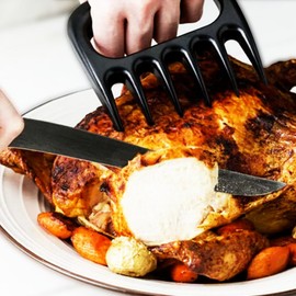 House5 Shredding Meat Handle Cut Santa's BBQ Tools Utensils Pulled Pork Claws Shredder Forks for Barbecue Grill - 4 Pieces