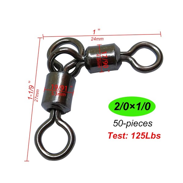 50 Pieces/Bag 3-Way Fishing Swivels, Parent-child Salcan, Value, Trimatted Sarkan,