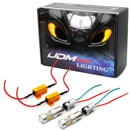 iJDMTOY White/Amber Switchback LED Turn Signal Lighting Upgrade w/Socket, Load Resistors, Compatible With Suzuki Hayabusa GSX1300R