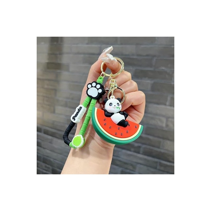 xutao Cute Panda Watermelon Keychain Cartoon Animal Fruit Keychain Panda
