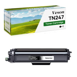 Veson Toner TN247 TN243 Replacement for Brother TN-243 TN-247 Compatible Toner for Brother MFC-L3750CDW DCP-L3550CDW MFC-L3770CDW HL-L3230CDW - 1 Black