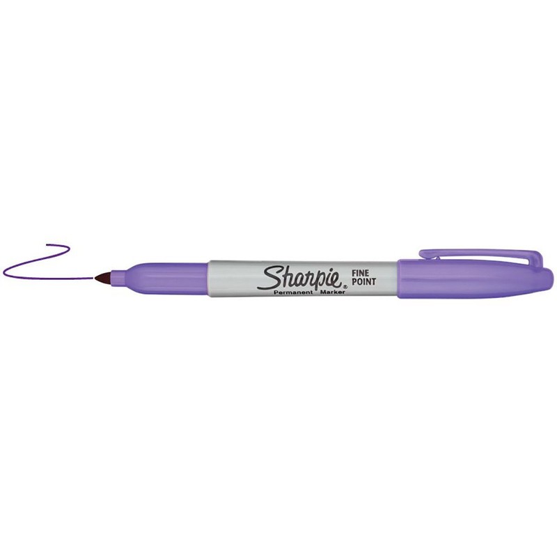 Sharpie Permanent Markers, Fine Point, Light Purple Ink, Pack of