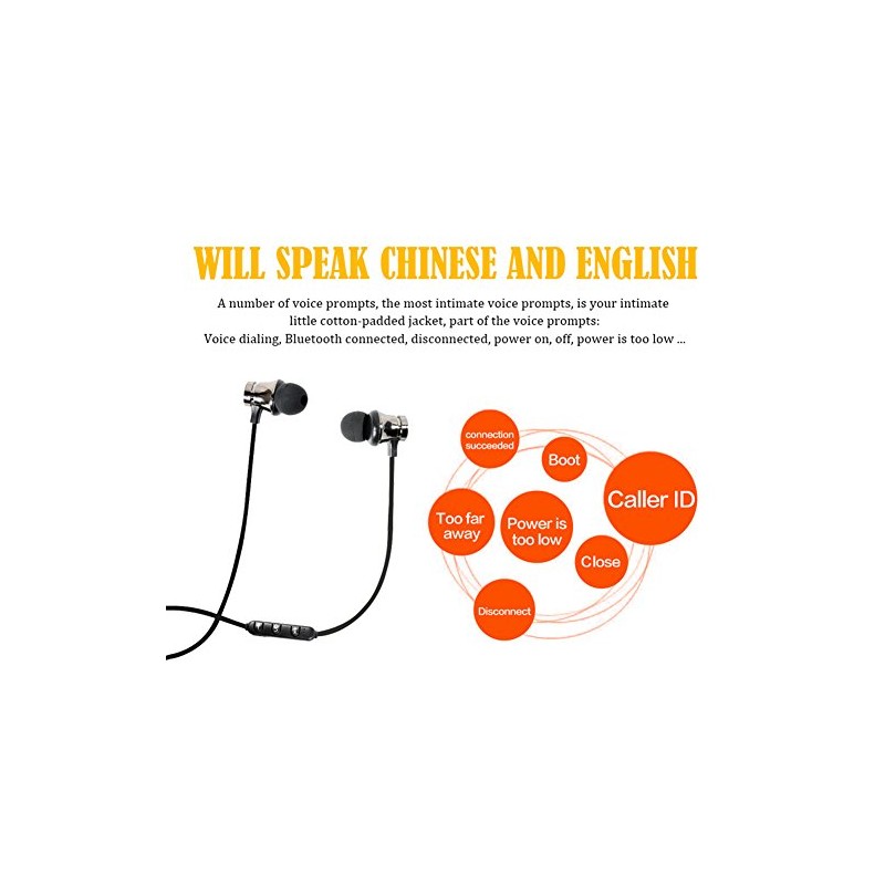 Heave - Auriculares inalámbricos deportivos 4.2, auriculares inalámbricos magnéticos IPX6,