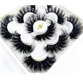 HBZGTLAD new 5 Pairs 25 mm 3d Mink Lashes Bulk Faux with Custom Natural Mink Lashes Pack Short Wholesales False Eyelashes (9D-03)