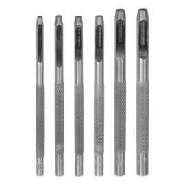 HARFINGTON 6Pcs Leather Hole Punch Set 1.5mm-4mm Carbon Steel Hollow Round Hole Punch Set Leather Hole Punch Cutter for Belts, Watch Band, Paper, Plastic, Leather Crafting