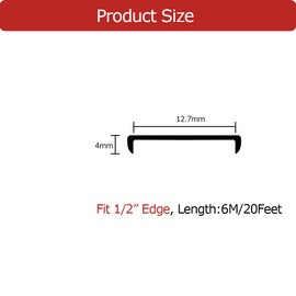 Aroilder U Shape Plywood Edge Banding, Fit 1/2 inch Edge, Desk Edge Protector, Self-Adhesive Edge Trim for Veneer, Furniture, Countertop, Table, Sheet Metal, Grey, 20Ft