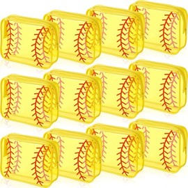 Reginary 12 Pcs Softball Team Gifts Cosmetics Bag PVC Clear Portable Makeup Bags Organizer 7 x 4.3 x 2.4 '' Waterproof Sport Zippered Toiletry Carry Pouch for Softball Team Coach Travel Party Supplies