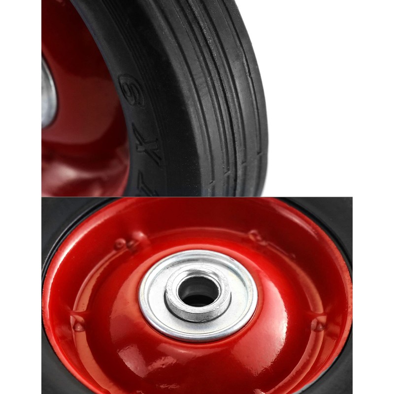 QWORK 2 Pack 6" x 1.5",1/2" Axle, Premium Rubber Wheel