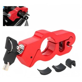 Candado Para Moto Bloqueo Manillar Antirrobo Palanca Freno Rojo