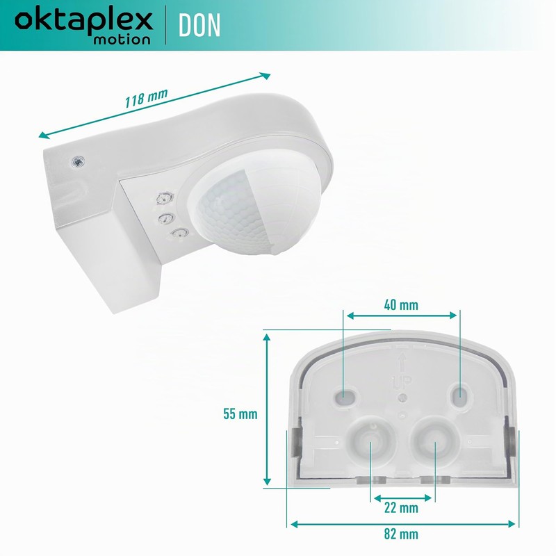 Oktaplex Don Outdoor Motion Sensor Set of 2 White