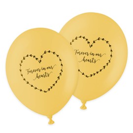 ANGEL & DOVE 25 Yellow Funeral Balloons 'Forever In Our Hearts' Biodegradable - for Memorial, Celebration of Life