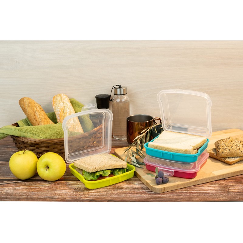QILZO® Sandwich Holder, Lunch Holder, Snack Box, Reusable Food Storage,