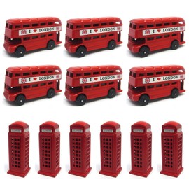 Set of 10 London 3D BUS & TELEPHONE Box Magnet Die-Cast Metal fridge magnet British London Souvenir 3D Bus & Phone Booth Magnet