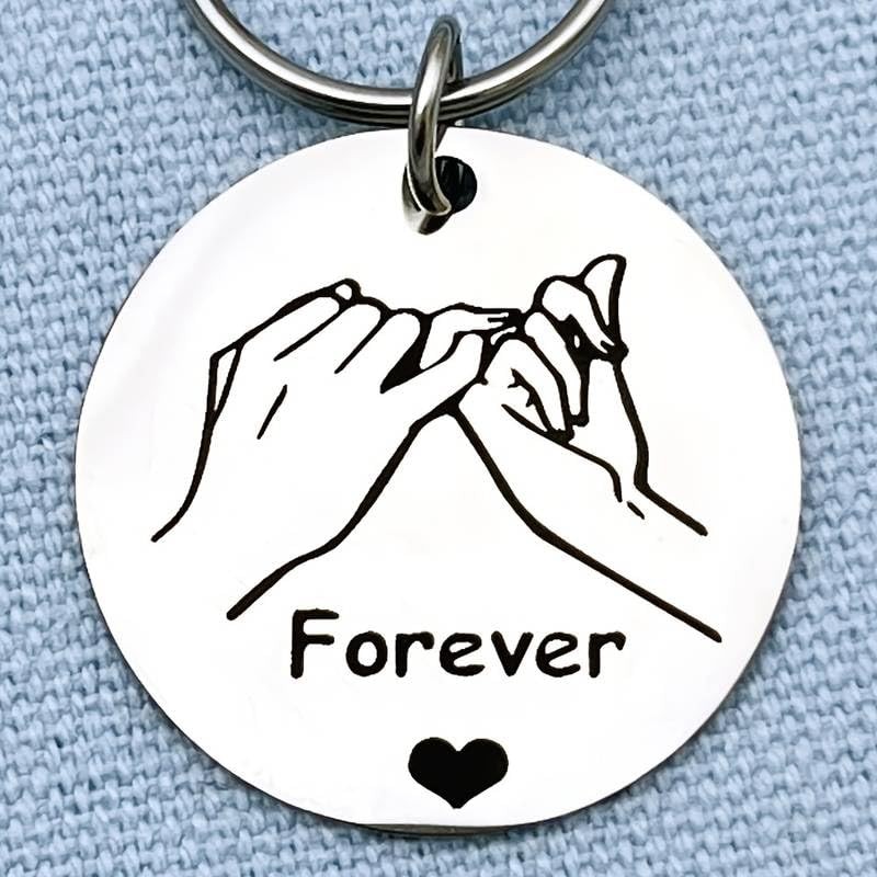 Medical ID Me Forever Pinky Promise Keyring Couples Best Friend