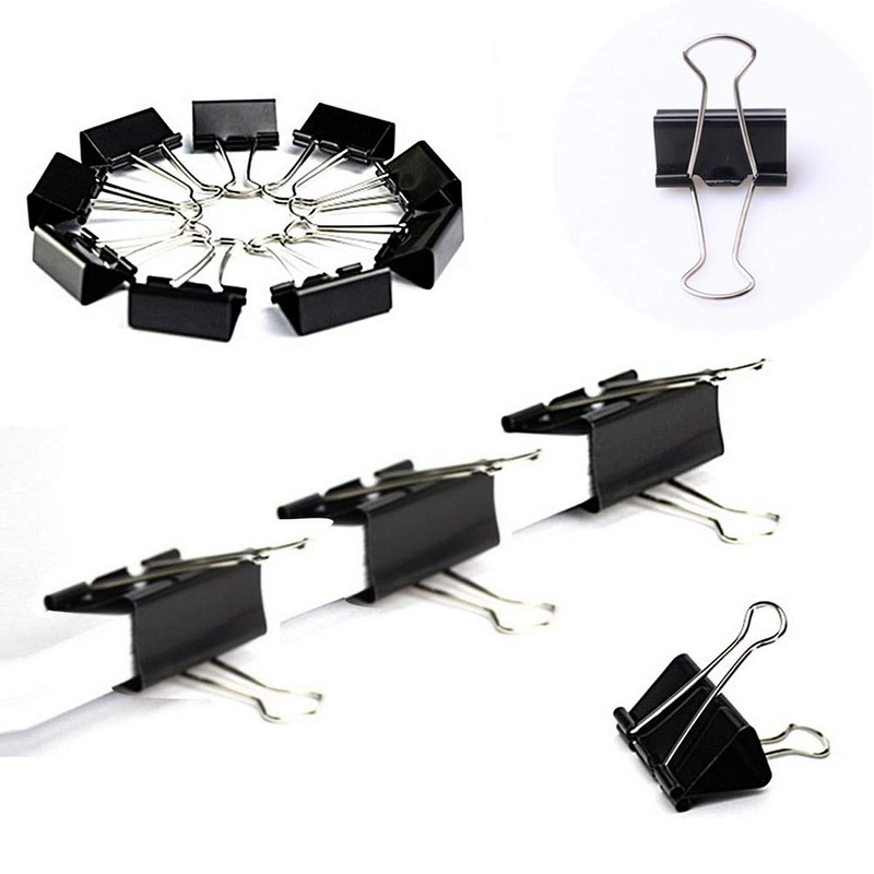60 Pcs 25mm Mini Binder Clips, Black Metal Bulldog Clips,