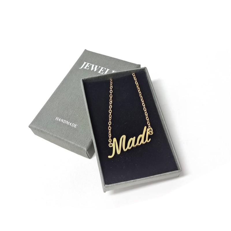 Aoloshow 18k Gold Plated Frances Name Necklace Womens Script Initial