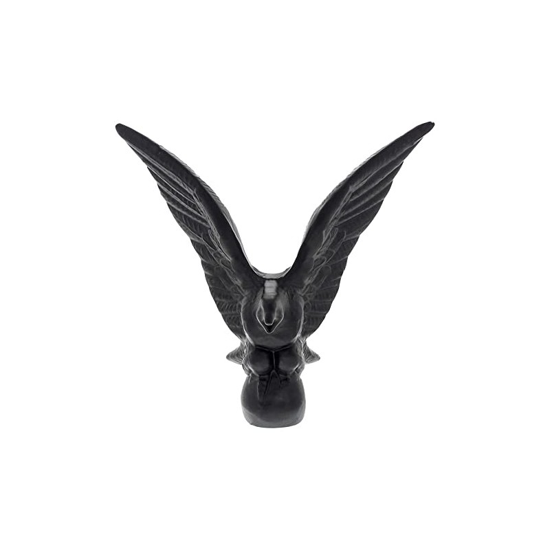 United Pacific 72007 Matte Black American Eagle Hood Ornament, Metal
