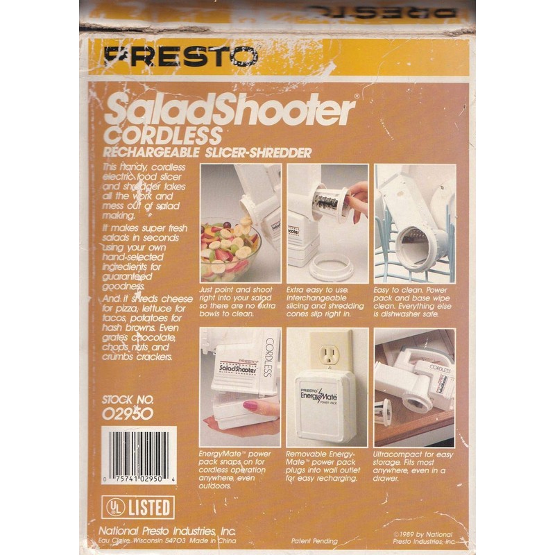 Cordless SaladShooter Rechargeable Slicer Shredder Salad Shooter