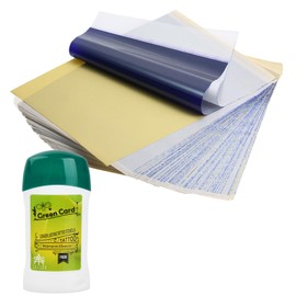 Tattoo Stencil Cream, Professional Tattoo Transfer Gel with Tattooing Transfer Paper 20 Sheets, Safe and Long-Lasting Transfer Soap, Tattoo Supplies Accessories Kit for Beginners, 51g