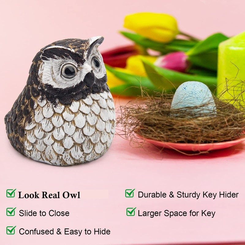 Wiwaplex Faux Owl House Decorative Spare Key Hider, Hide a