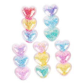 Baluue 5pcs Heart Quicksand Hair Clips for Hair Accessories Fashionable Barrettes Sweet Ornaments