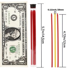 16PCS Deep Hole Pencil Replacement Lead, 2.8mm Tracer Leads Refill Carpenters Pencils Deep Hole, Solid Mechanical Pencil Leads for Woodworking Scriber Marking Architect Drawing, 8 X Red, 8 X Yellow