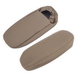 AUTOKAY Leather Seat Armrest Cover Compatible with Ford F250 F350 Excursion Lariat 99-07 Tan, 2 Pcs