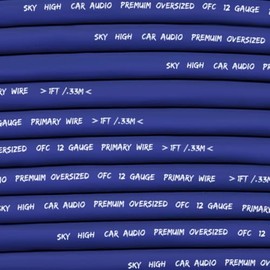 Sky High Car Audio OFC 12 Gauge Primary Wire 100ft (Blue)