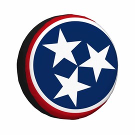 MIYASANG State of Tennessee Flag Spare Tire Cover National Unity Red Blue White Stars Weatherproof Universal Wheel Protectors Camper Tire Covers for Trailer Rv Travel(17 inch)