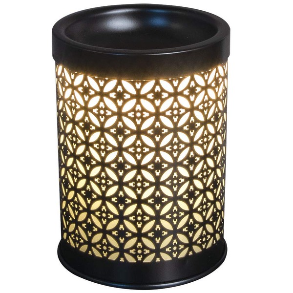 Scentworks Serenade Metal Halogen Wax Melter, LED Timer Always On, 2 Hour, 4 Hour, 6 Hour Time Settings, 4.25” Round x 5.75” H