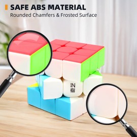 Speed Cube Set 3 Pack Magic Cube | Includes 2x2 Cube,3x3 Cube, Pyraminx Cube | Stickerless Puzzle Cube Bundle for Kids & Adults